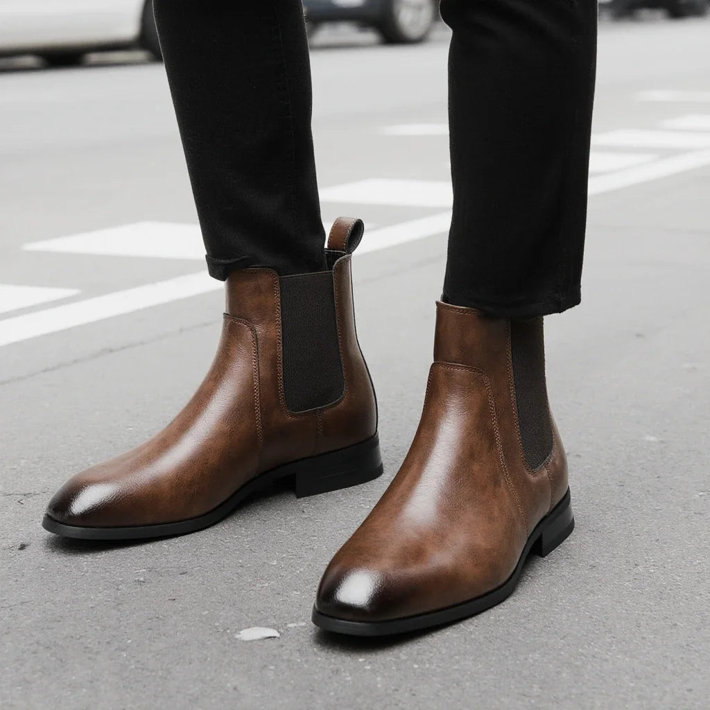Men Boots Casual 2026 Fashion Brand Comfortable Boots Leather Chelsea boots