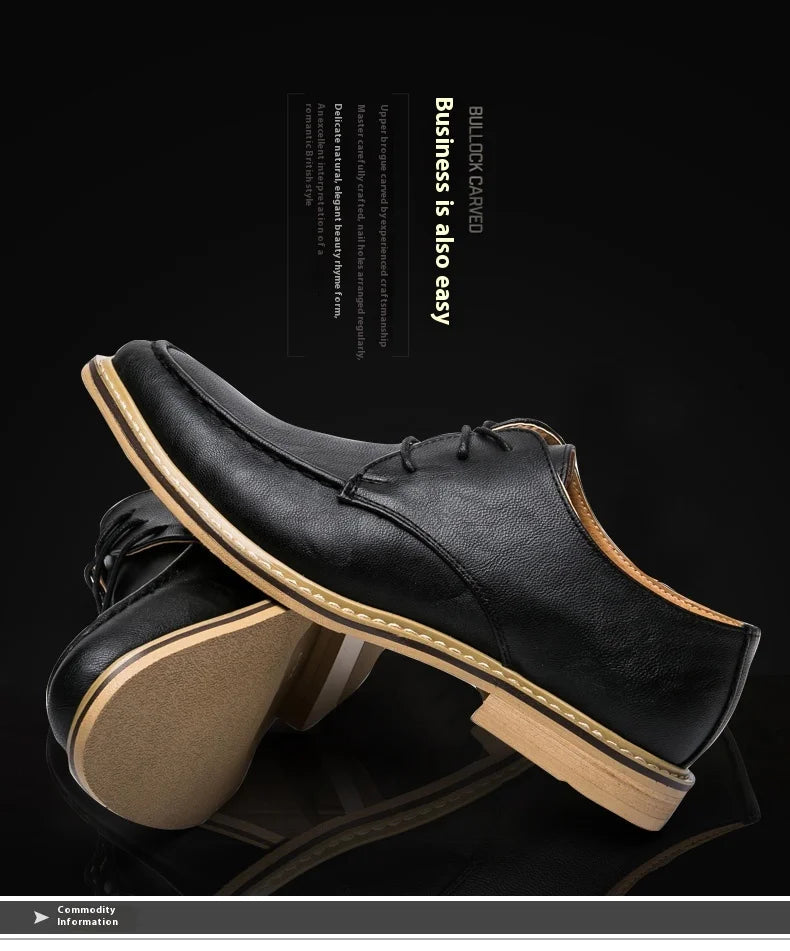 Autumn business casual leather Derby shoes soft soled British formal dress pointed wedding groom leather shoes man