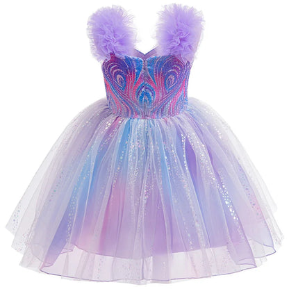 Good Witch Costume Girls Glinda Costume Dress Kids Wicked Cosplay Dress Up Outfits for Birthday Halloween 4-10Y