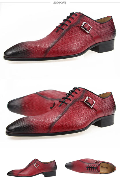 Custom Made Luxury Mens Shoes Wedding Genuine Brock Shoes for Lace Up Men Leather Shoe Sapato Dress Office Shoes Printing Latest