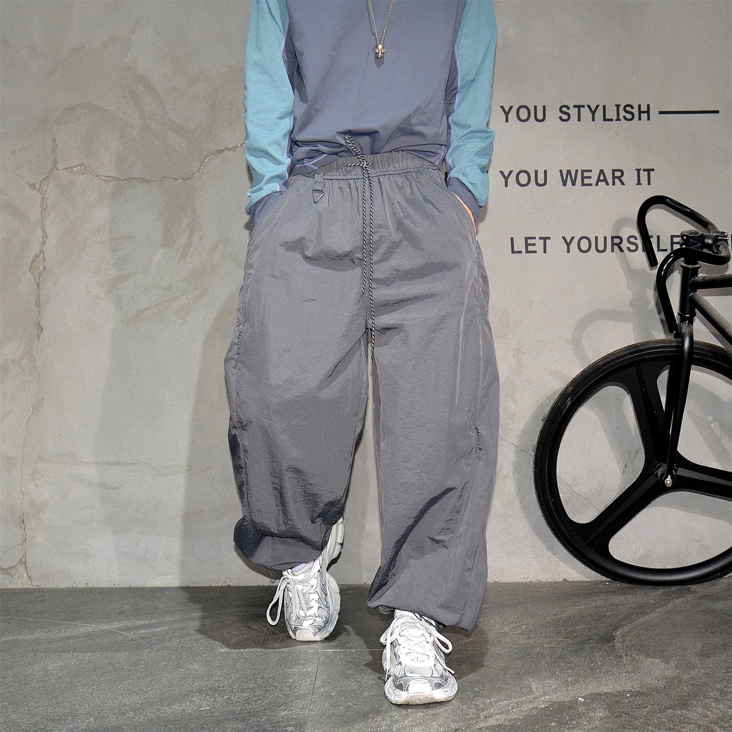 Mens Jogger Pants Outdoor Lightweight Water Repellent Quick Dry Functional Hiking Loose Baggy Trendy Cuffed Sweatpants Fashion