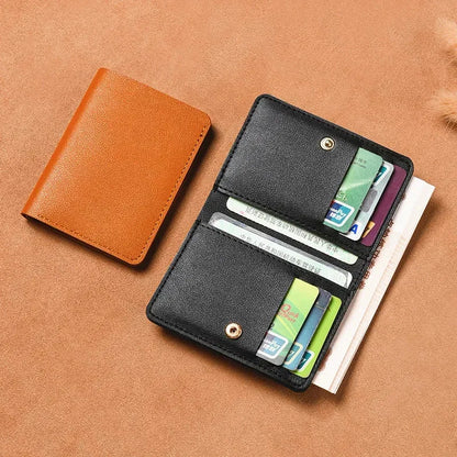2026 New Minimalist Foldable Wallet with Button – Soft Leather Card Holder for Women & Men, Fits Driver’s License & Student ID ﻿