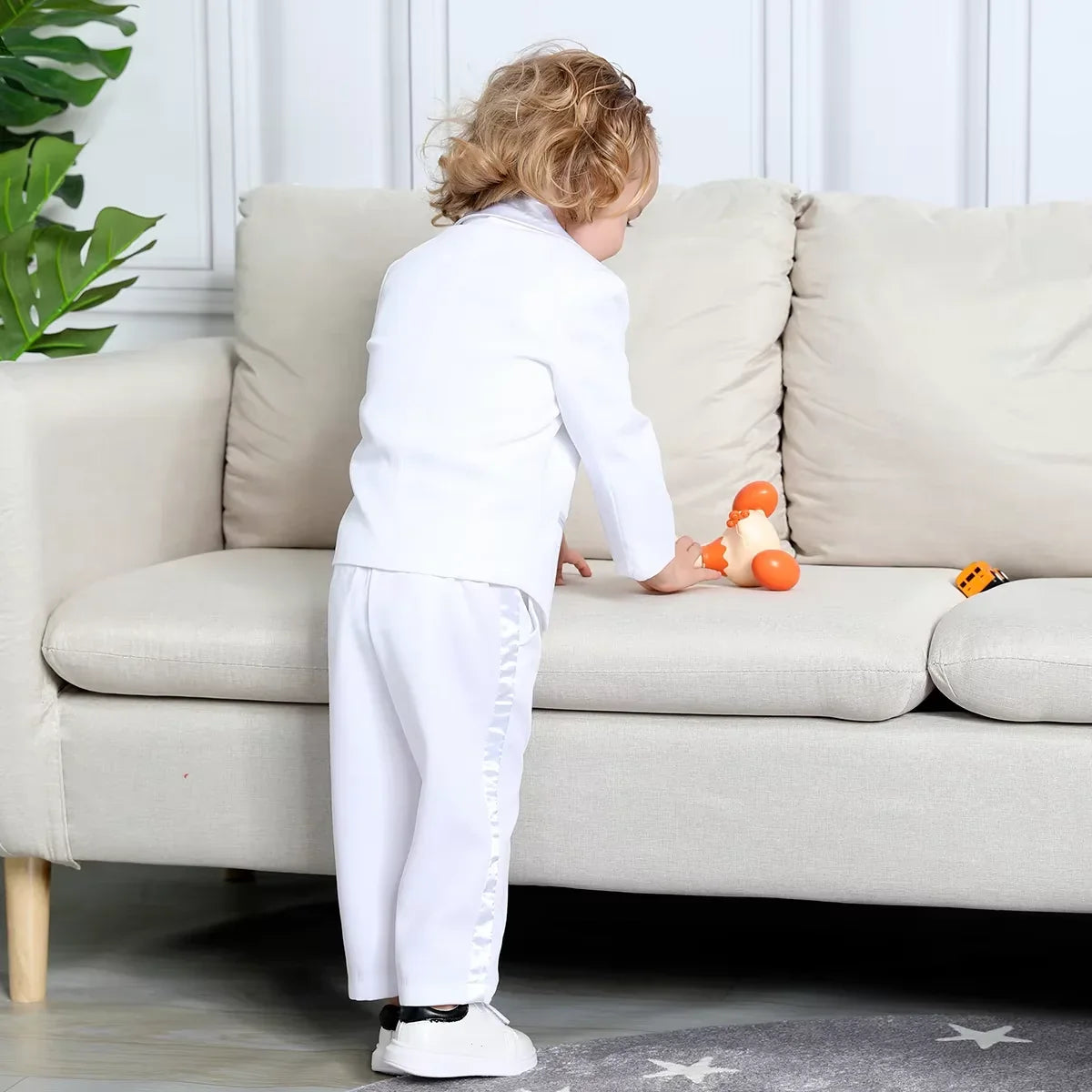 Baby Boy Baptism Outfit Infant Tuxedo Christening Wedding Birthday Celebration Formal Gentleman Suit White 6 Months to 3 Years