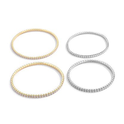 Elastic 2.5mm 3mm Full D Color Moissanite Tennis Bracelet Bangle for Women 925 Silver Pass Diamond Test Hand Link Bracelets