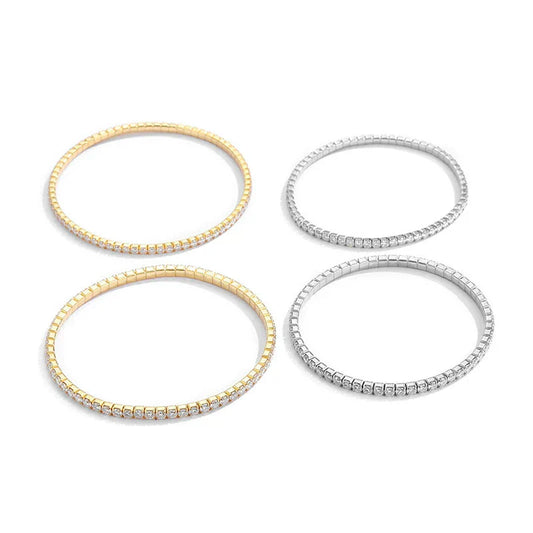 Bracelet de tennis élastique en moissanite D incolore 2,5 mm 3 mm pour femmes, en argent 925, passe le test du diamant, bracelets à maillons manuels
