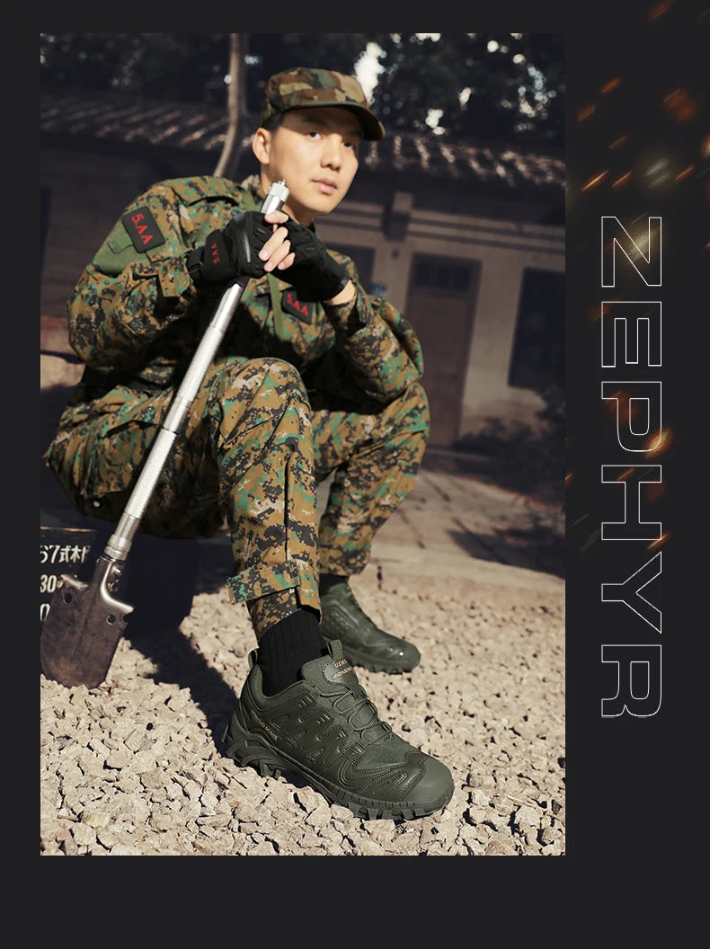 New Men Tactical Boot Combat Anti-Slip Brand Work Safety Shoes Breathable Special Force Army Boots Male Military Motorcycle Shoe
