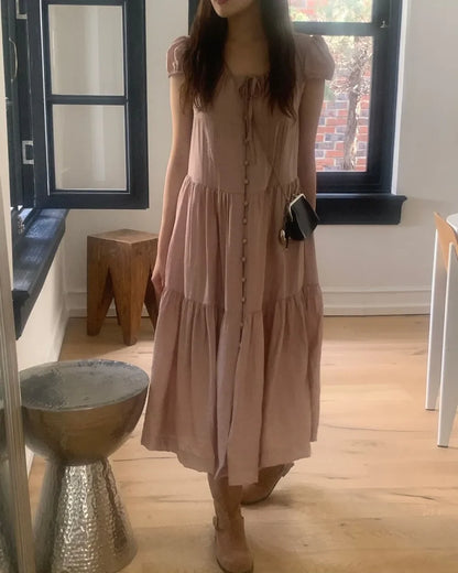 Spring 2025 Chic A-Line Dr Korean Sle Long Svel Women's Faionable Gown Ele Personali Commute Suitable Dr