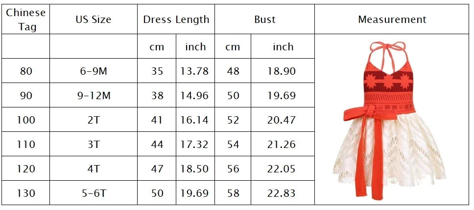 2026 Baby Girls Moana Halter Dress Role Playing Princess Dress Summer Clothing Hawaii Toddler Vaiana Cute Mini Sundress 1-6Y