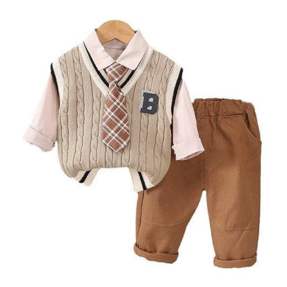 Spring Autumn Fashion Baby Clothes Suit Kids Boys Clothing Children Vest Shirt Pants 3Pcs/Set Toddler Costume Infant Tracksuits