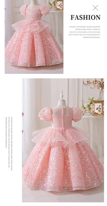 Girls' Summer New High-End Host Birthday Performance Light Luxury Piano Performance Princess Dress