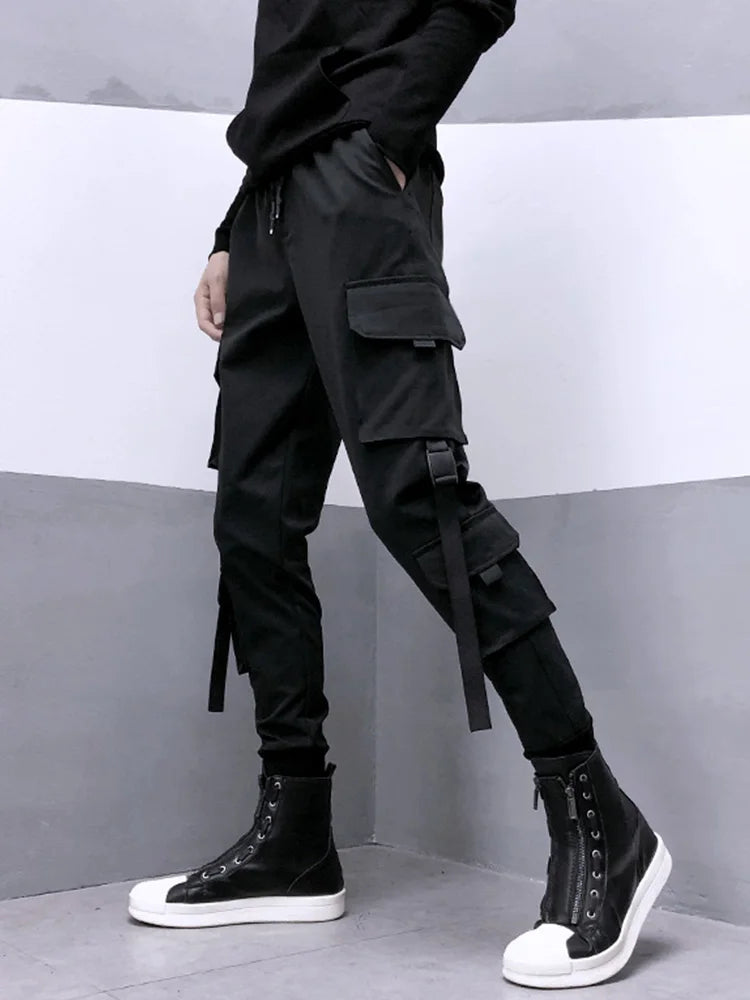 New 2025 Black Cargo Pants Men Summer Hip Hop Streetwear Harajuku Pockets Harem Trousers Joggers Pant Man and Women