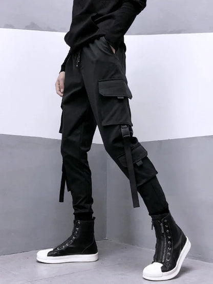 New 2025 Black Cargo Pants Men Summer Hip Hop Streetwear Harajuku Pockets Harem Trousers Joggers Pant Man and Women
