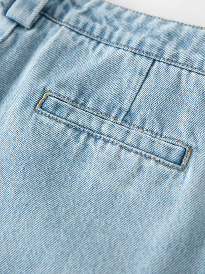 2026 Summer Women's Light Blue Vintage Barrel Leg Jeans, Horseshoe Fit High Waist Loose Trousers for Y2K Retro Street Style