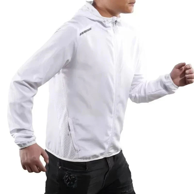 2025 Running Jacket Autumn Reflective Gym Hooded Men Coat Jogging Gradient Color Sportswear Breathable Male Jackets Women