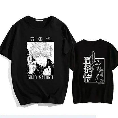 Jujutsu Kaisen Satoru Gojo Unisex Pure Cotton T-shirt 2026 Summer Anime Print Round Neck Casual Parent-child Short Sleeved Top