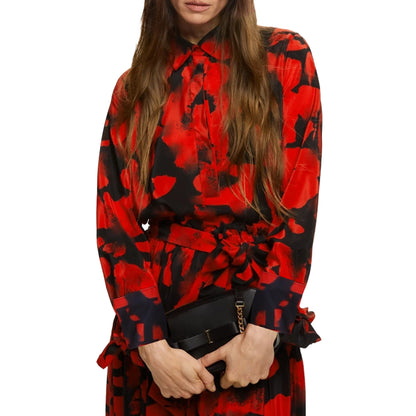 Elegant Women Blouse Tops Fashion Long Sleeve Shirts Blusas Vintage Stylish OL Work Shirt Female Red Blouses