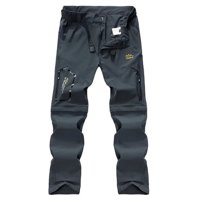 Men's Convertible Cargo Tactical Pants, Water Resistant Outdoor Hiking Pants, Zip Off Lightweight Stretch Work