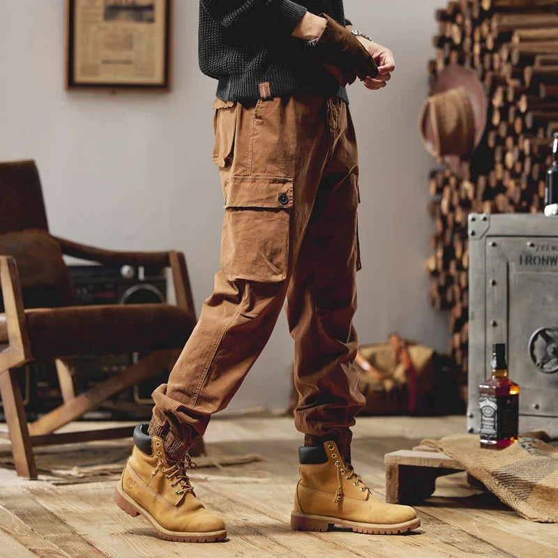 Joggers Cargo Pants Mens Casual Hip Hop Multi-Pocket Male Trousers Sweatpants Streetwear Techwear Tactical Khaki Pants BLW9106