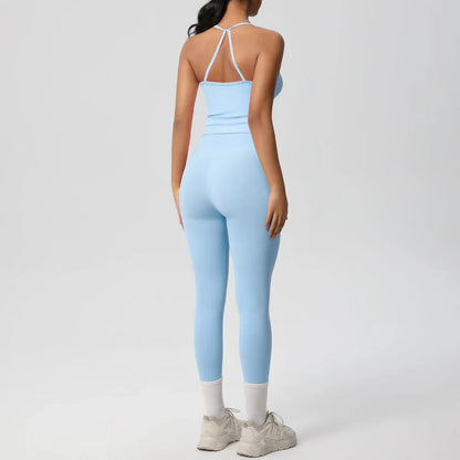 2PCS Yoga Set Nude Feeling Workout Sets Women Tracksuit Gym Push Up Fitness Running Workout Sportwear Sport Bra Leggings Suit