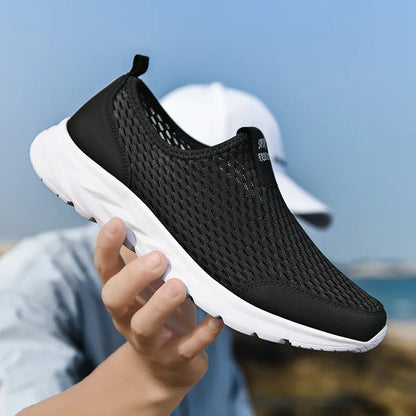 Men Shoes Sneakers Brand Man Casual Flats Shoes Loafers Slip on Male Mesh Big Size 48 Breathable Spring Autumn Summer 2024