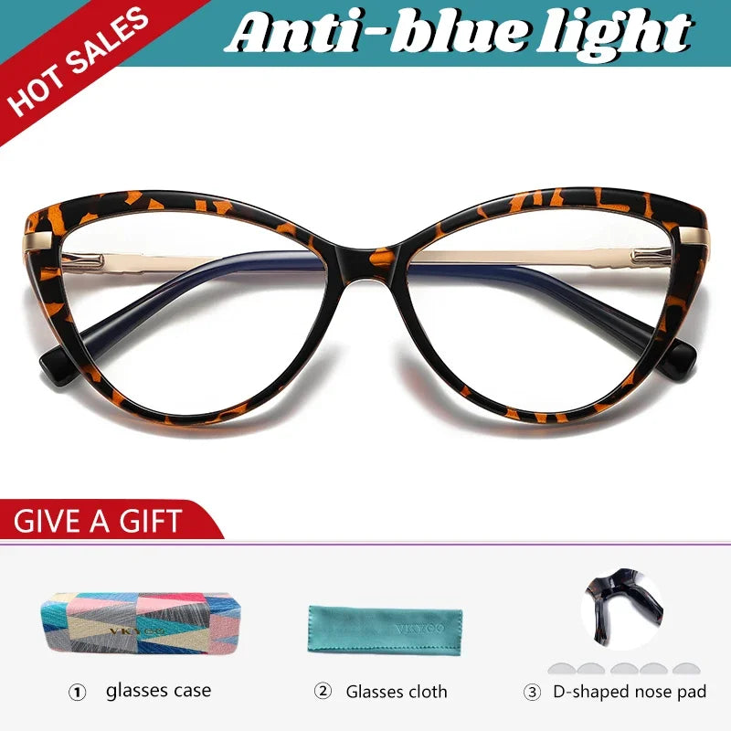 New Cat Eye Optical Glasses Women Myopia Prescription Glasses Hyperopia Reading Glasses Anti Blue Light Computer Eyewear