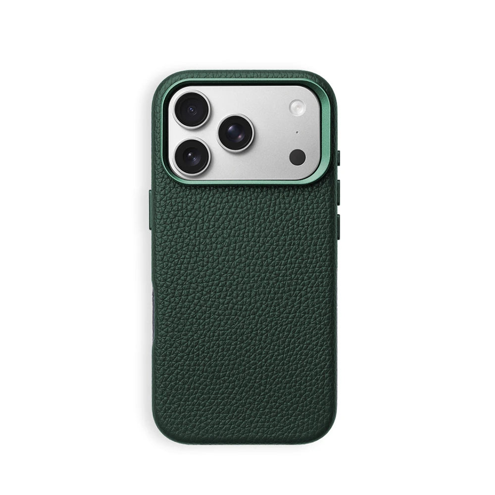 Luxury Magnetic Lychee Texture PU Leather Case For iPhone 17 16 Pro Max 15 14 13 For Magsafe Alloy Lens Shockproof Bumper Cover