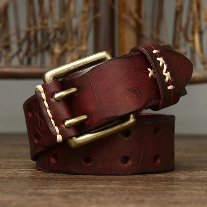3.8CM Men High Quality Genuine Leather Brass Buckle Belt Luxury Designer Belts Men Pure Cowskin Fashion Strap Male Jeans for Man