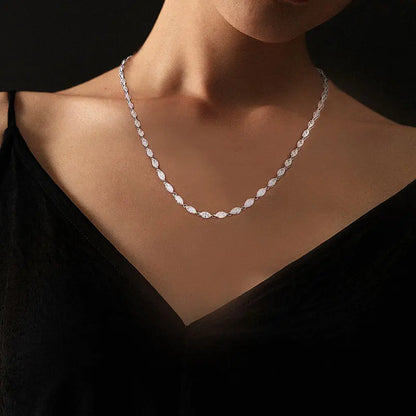 14.35-19ct Marquise Cut Moissanite Tennis Necklaces for Women Wedding Jewelry s925 Silver Authentic Moissanite Necklace