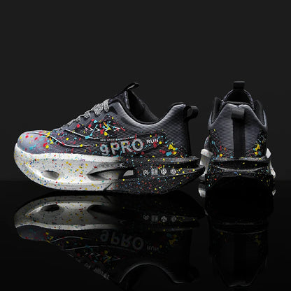 New Carbon Plate Men's Running Shoe Night Fluorescent Cushioning Sneakers Women Lace-Up Lightweight Casual Shoes Jog Shoes