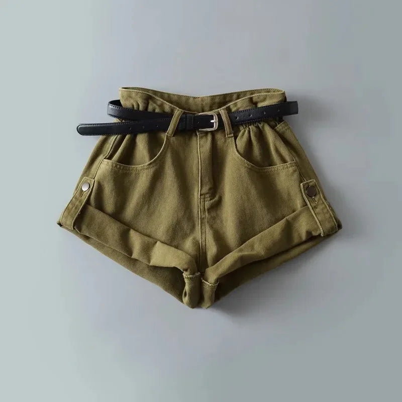 Shorts Basics Denims Women Jean High Waist Sexy Jeans Casual Buttons Pockets 2024 Summer Short Femme Denim Wide Leg Pants