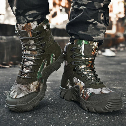 Men's Boots Combat Tactical Boots Men Camouflage Shoes Outdoor Work Shoes Special Force Desert Motocycle Boots Men Ankle Shoes