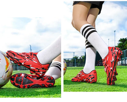 Professional Soccer Shoes Kids Long Spikes FG Football Boots Outdoor Grass Cleats Turf Football Shoes Boys Training Soccer Boots