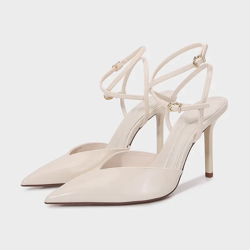 2026 Summer Women Sandals Pointed Toe Thin Heels Office Elegant Shoes Ladies Fashion Sandalias De Mujer