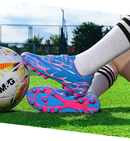 Professional Soccer Shoes Kids Long Spikes FG Football Boots Outdoor Grass Cleats Turf Football Shoes Boys Training Soccer Boots