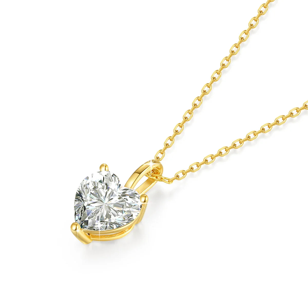 100% Real 14K Gold Heart Moissanite Pendant Wedding Necklace Women Fashion Temperament Glossy Lab Diamond Anniversary Jewelry