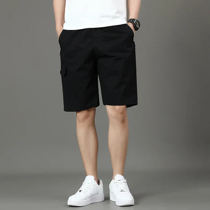 Summer new men's work shorts pocket zip trend versatile casual trousers five work trousers