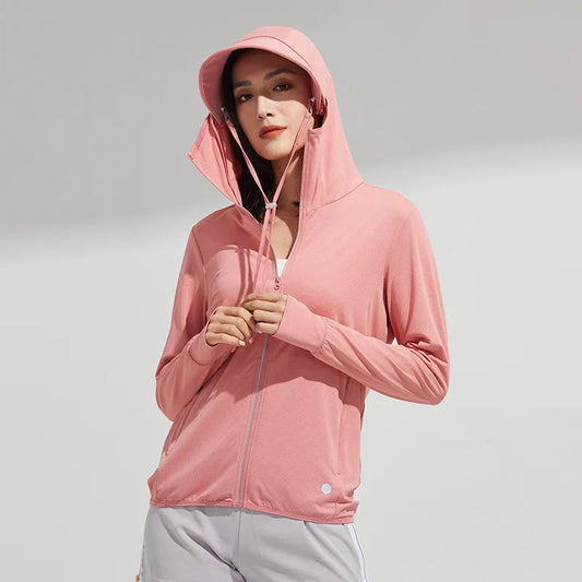 Men's Summer New Sunscreen Clothing Women's Large Brim UPF50 + UV Protection Ice Silk Sunscreen Clothing Outdoor Skin Clothing