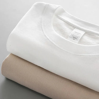 8.1Oz 230gsm Men's Pure Cotton T Shirts 2025 Summer New Oversizes Solid Color T-Shirts for Men and Women Customizable