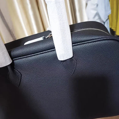 Genuine Leather Bowling Bags For Women Luxury Designer Handbags And Purses 2025 New In Cowhide Lychee Texture Underarm Shoulder