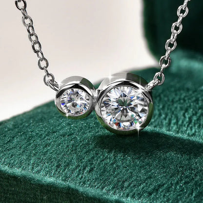 GRA Certified D VVS1 1.0CT Moissanite Diamond Round Pendant Necklace for Women Chain Fine Neck Jewelry Gifts Collares