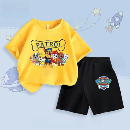 Summer New Boys Short Sleeved Top Shorts Two Piece Set Children's Casual Breathable Outfits Kids Beach Clothing Suit