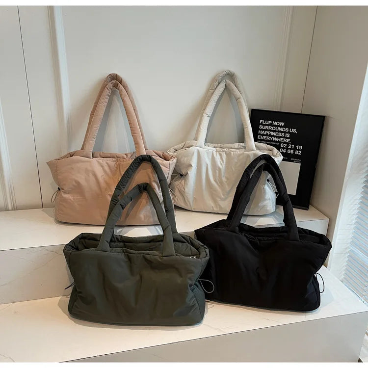 Fashion Winter Women Shoulder Bag Large Simple Shopping Commuting Bag Simple and Practical Textured Casual Versatile Tote Bag