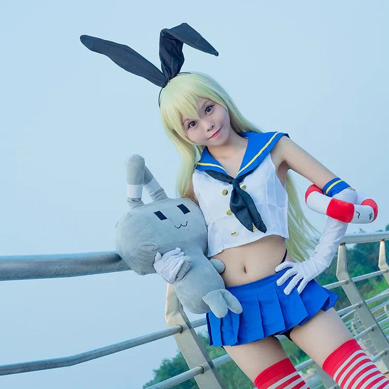 Collection Kancolle Fleet Kanmusu Shimakaze Cosplay Costume Anime Girls Sailor Suit For Women Sexy Summer Dress Full Set