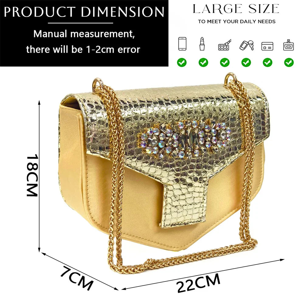 Italian Shoes and Bags Matching Set 2024 Women Heel Party for Silver Colour Italian Design Wedding Bigger Size Shoes