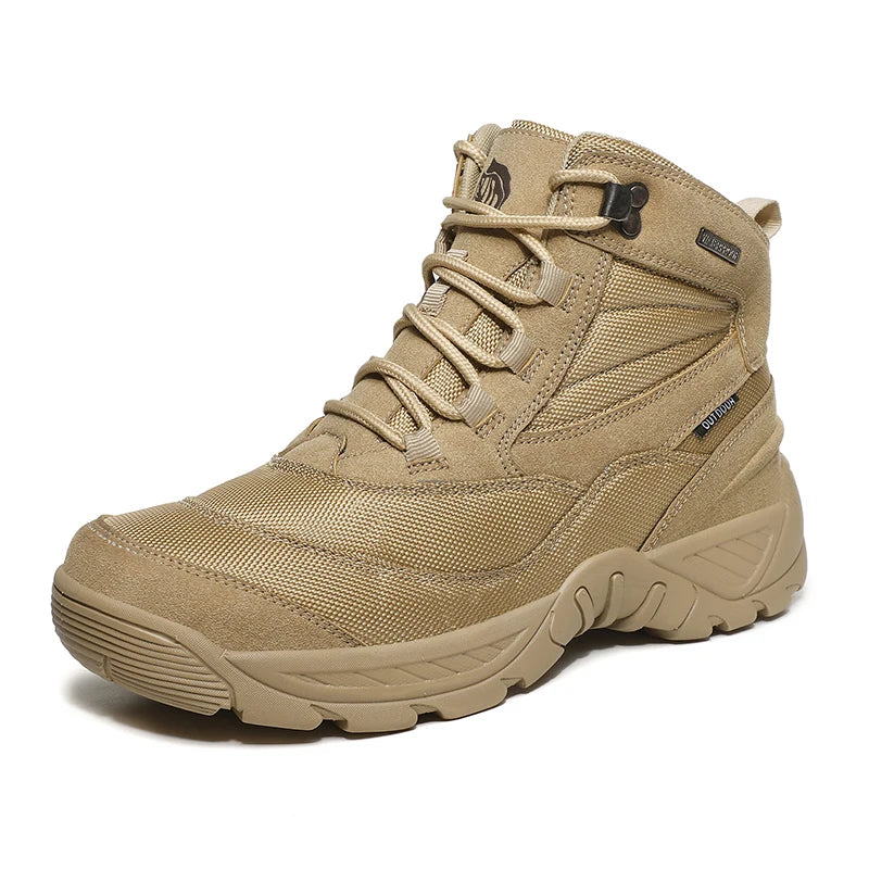 Summer Fashion Men Boots Outdoor Leather Boots Breathable Combat Boots Plus Size 46 Desert Boots Walk Shoes Autumn