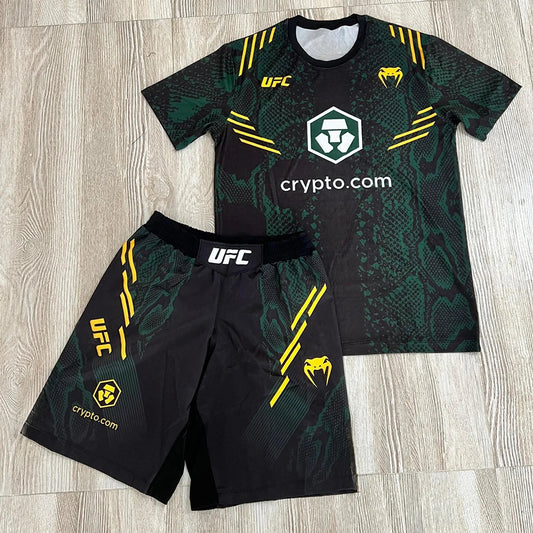2026 New Hot Summer UFC Fighting Night Boxing Set Men Women MMA Oversized Breathable Speed Drying Training Jujutsu Sports Set