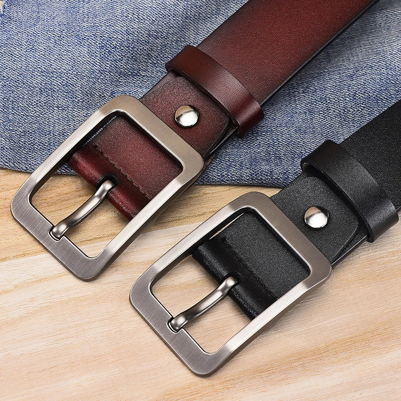 Japanese Style Buckle Simple Men's Belt New Large Size 100-130cm Vintage Needle Buckle High Quality