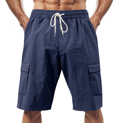 Casual Shorts Men Pants Men Sweatpants Joggers Fitness Clothing Multi-Pocket Work Shorts Relaxed-Fit Linen Pantaloncini Uomo