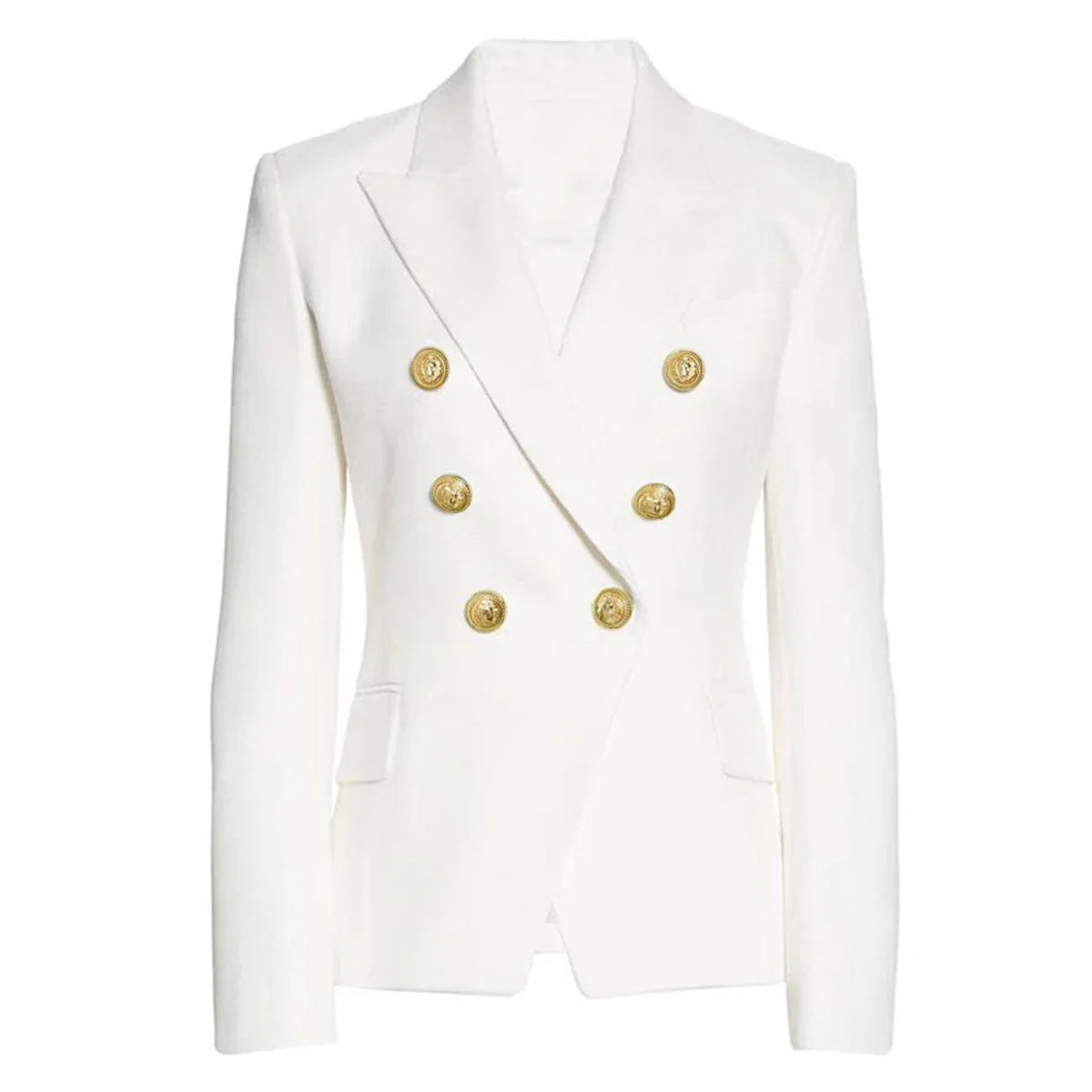 S-XXL Rainbow Color Fashion Classic Solid Double row Gold Button Long Sleeve Slim Fit Temperament Commuter Casual Woman Blazer