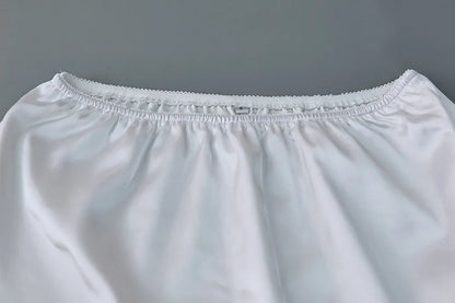 Summer Lace Satin Skirt For Women High Waist Printed Patchwork Slim Ruffled Casual Commute Clothes Female Y2k Skirt 2025